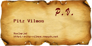 Pitz Vilmos névjegykártya